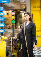 Rivaaj Fashion Stitched Handpaint Black Women 3pcs