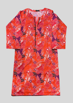 Salimas Women’s Stitched Lawn Suit – Red with Multicolor Floral Print Women 2pcs