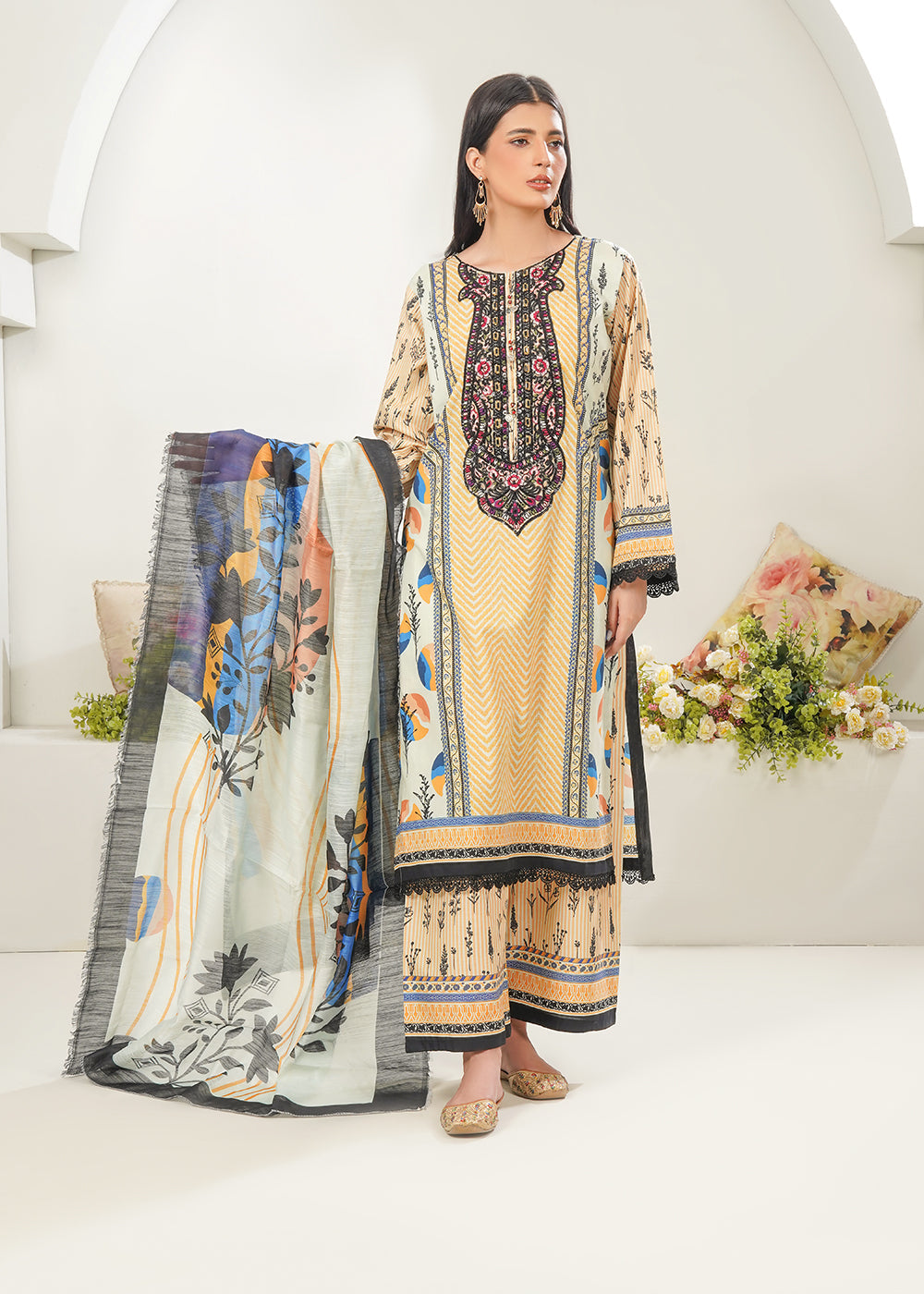 Elara Official Classic Embroidered set Women 3pcs