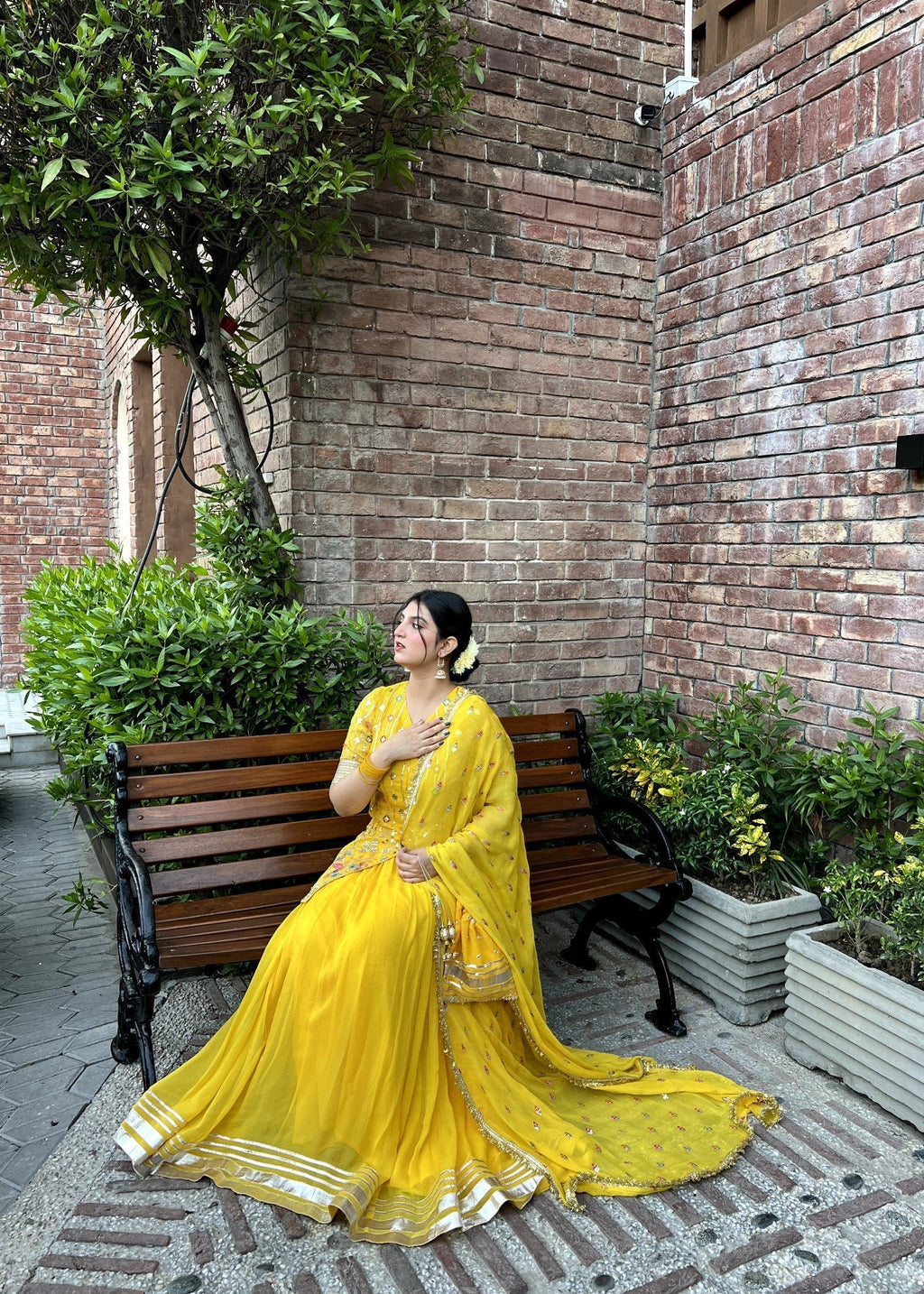 Sanskari.Pk Apsara Yellow Lehnga Women 4pcs