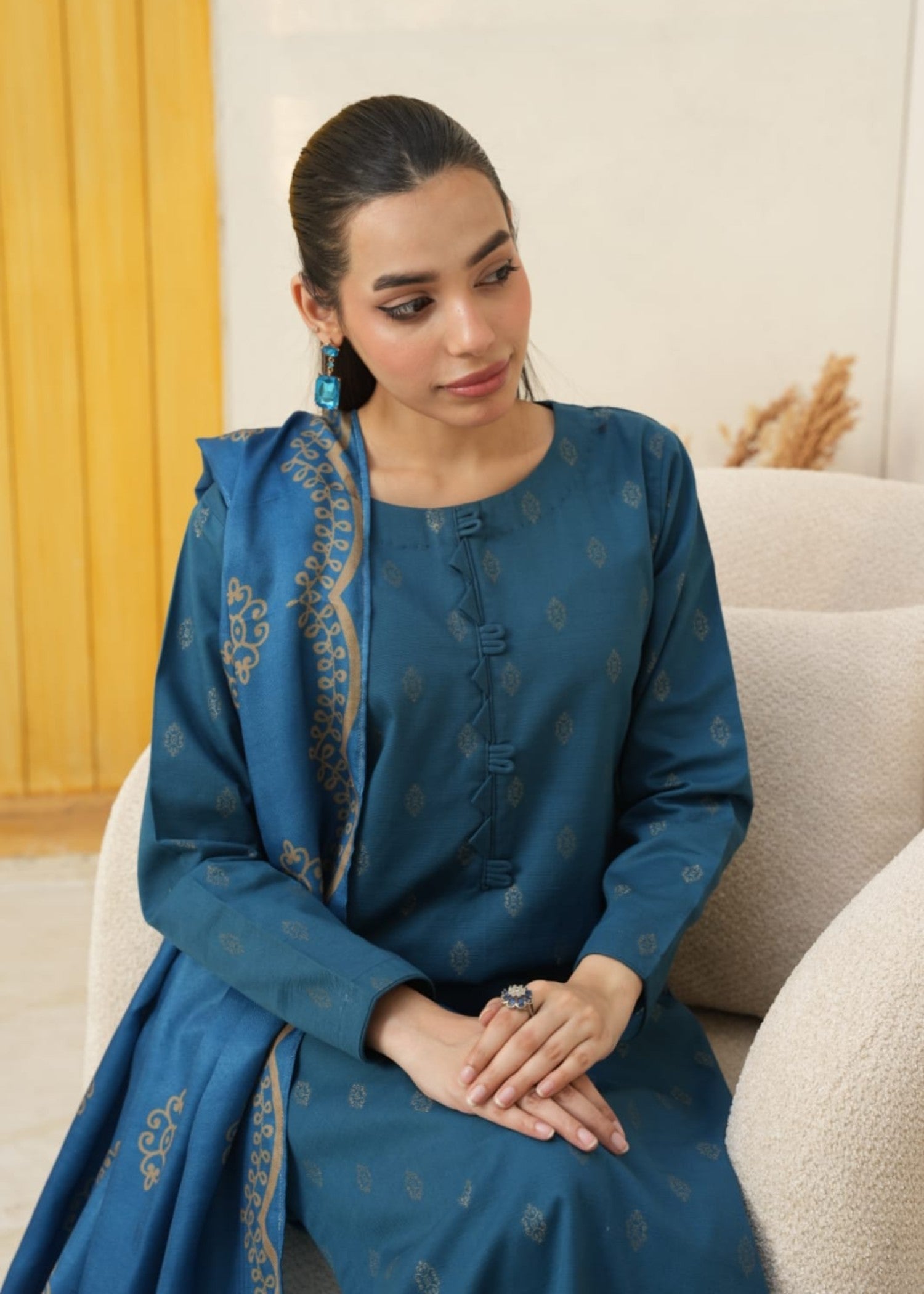 Designer Rack khadar jaccard zink blue Women 3pcs