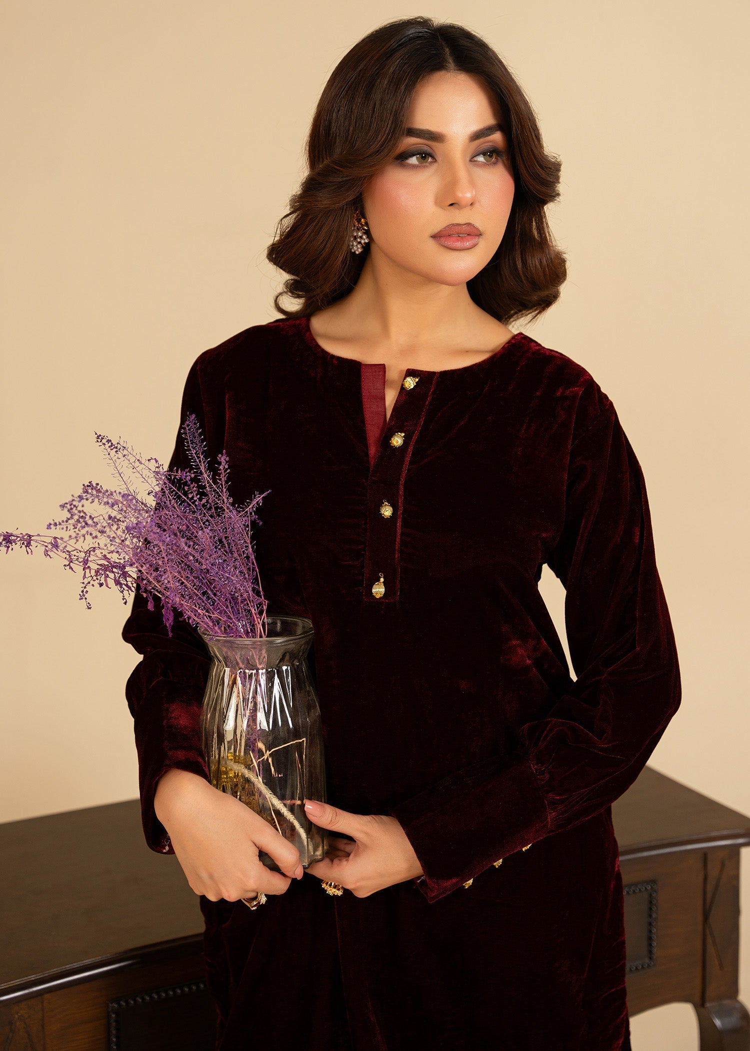 Momin Online Maroon Luxe Women 2pcs