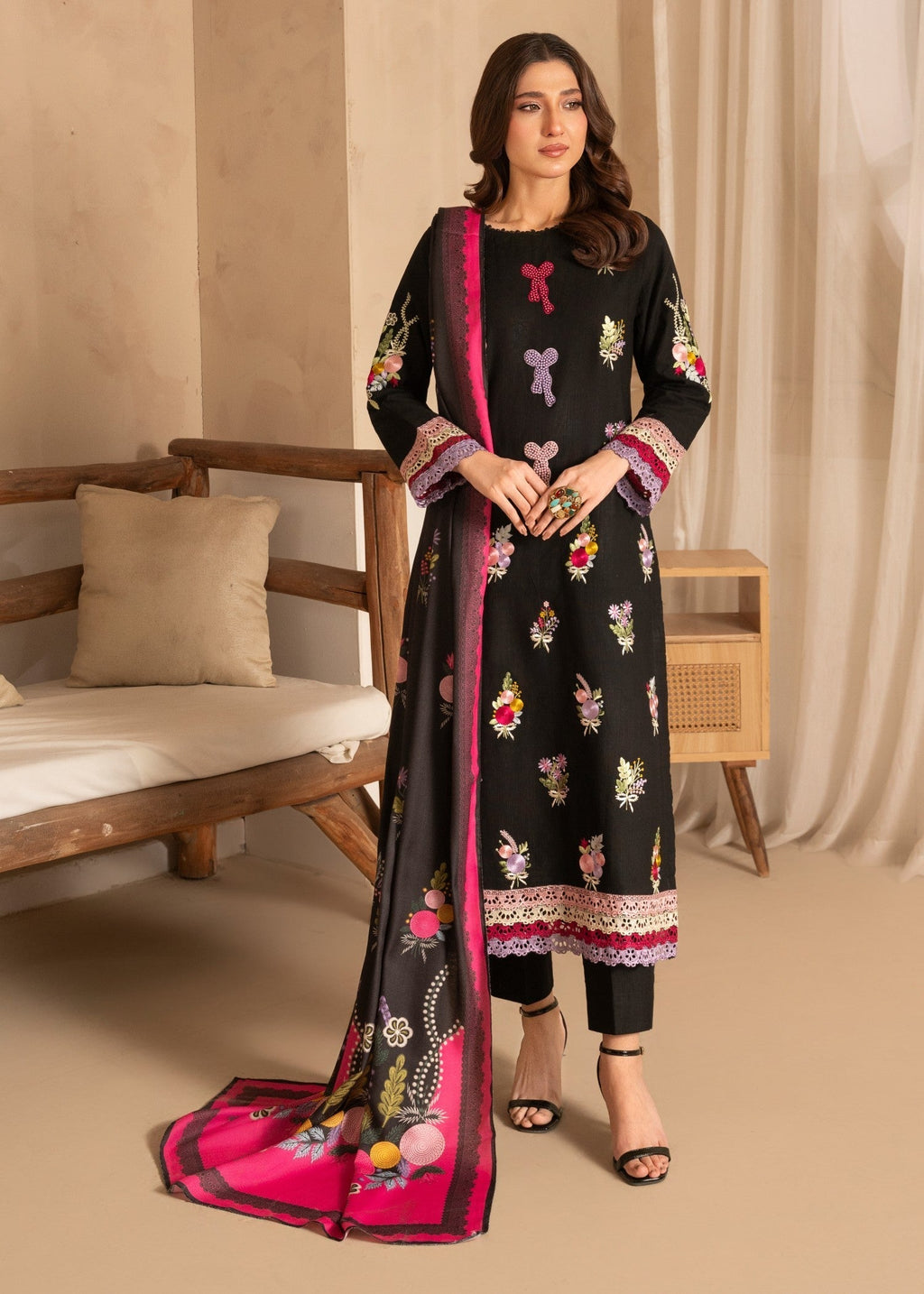 Sahibas By Mirza Faiqa Black Women 3pcs