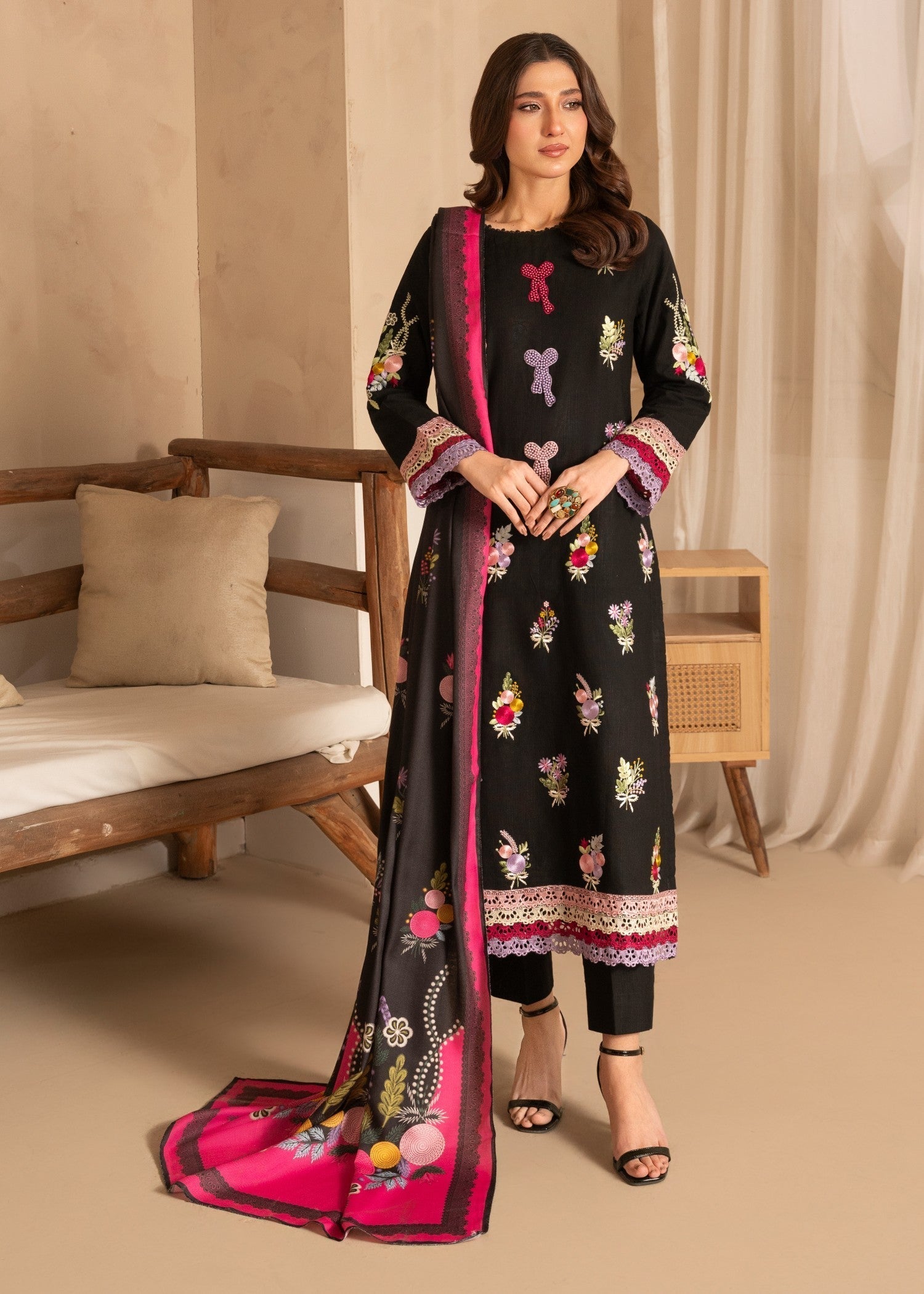 Sahibas By Mirza Faiqa Black Women 3pcs