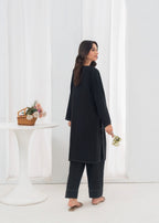 Stylish Collection PLAIN BLACK FARSHI SHALWAR Women 2pcs