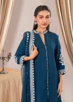 Four Season Boutique NIMRA PISHWAS TEAL Women 3pcs