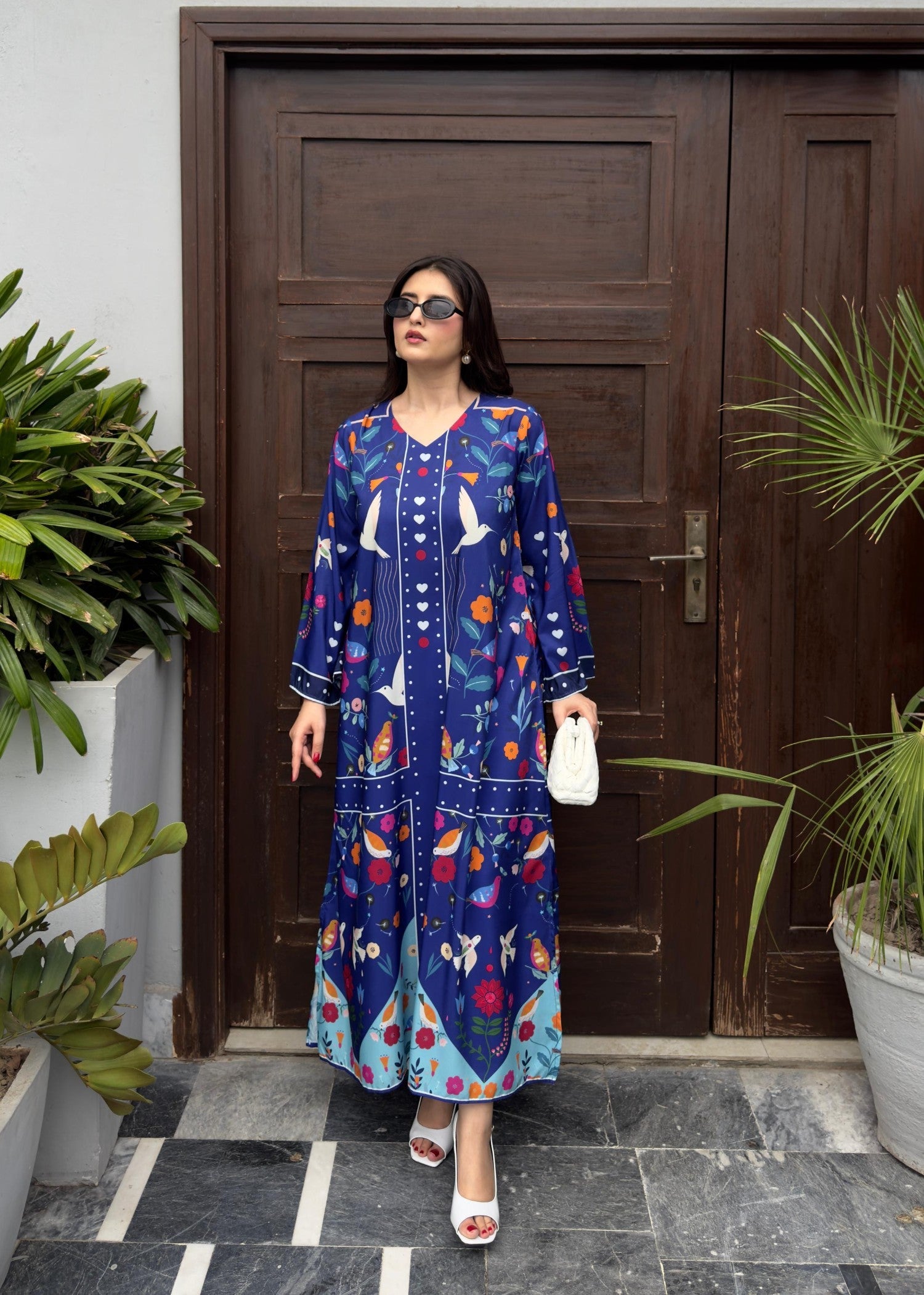OR COUTURE BY RAMSHA OBAID BLUE BIRD Poly Lawn Flared Shirt Women 1pcs