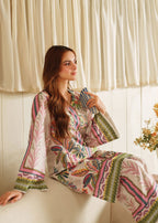 Midway Arts "Ballet – Pastel Charm Shamoze Suit | Elegant Printed Co ord Set" Women 2pcs