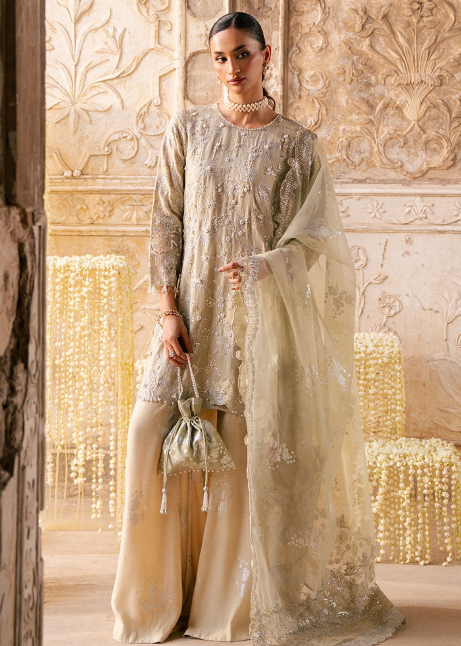 Cross Stitch SILVER MIST SILK EMBROIDERED PRET Women 3pcs