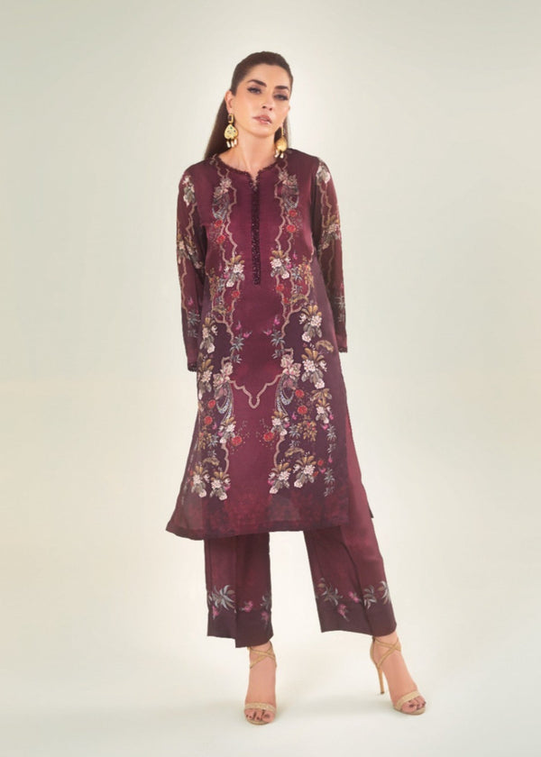 Peach Republic Printed Silk Dress 03 Women 2pcs