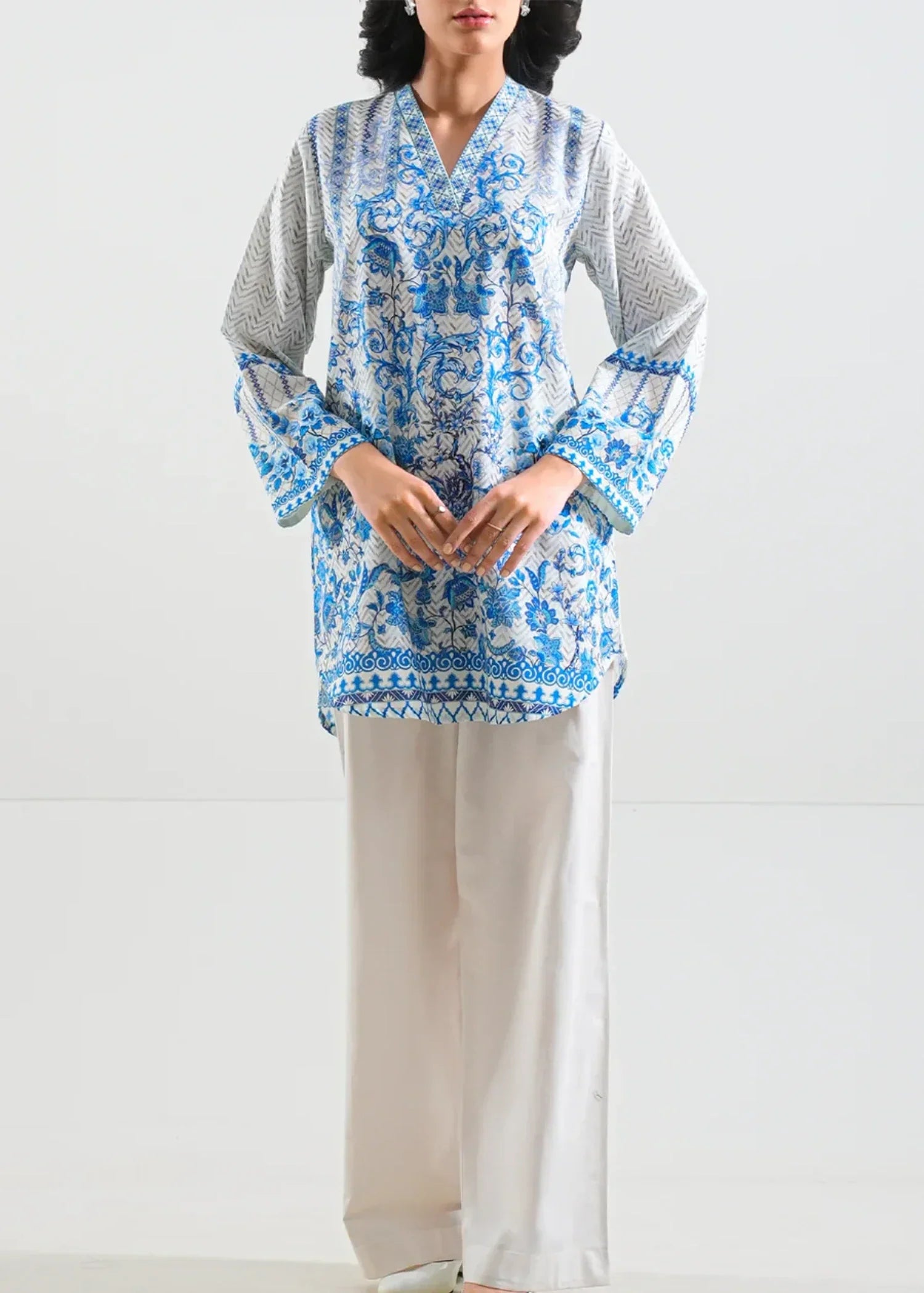 Saya Printed Khaddar Stitched Shirt WP1P 2072 Women 1pcs