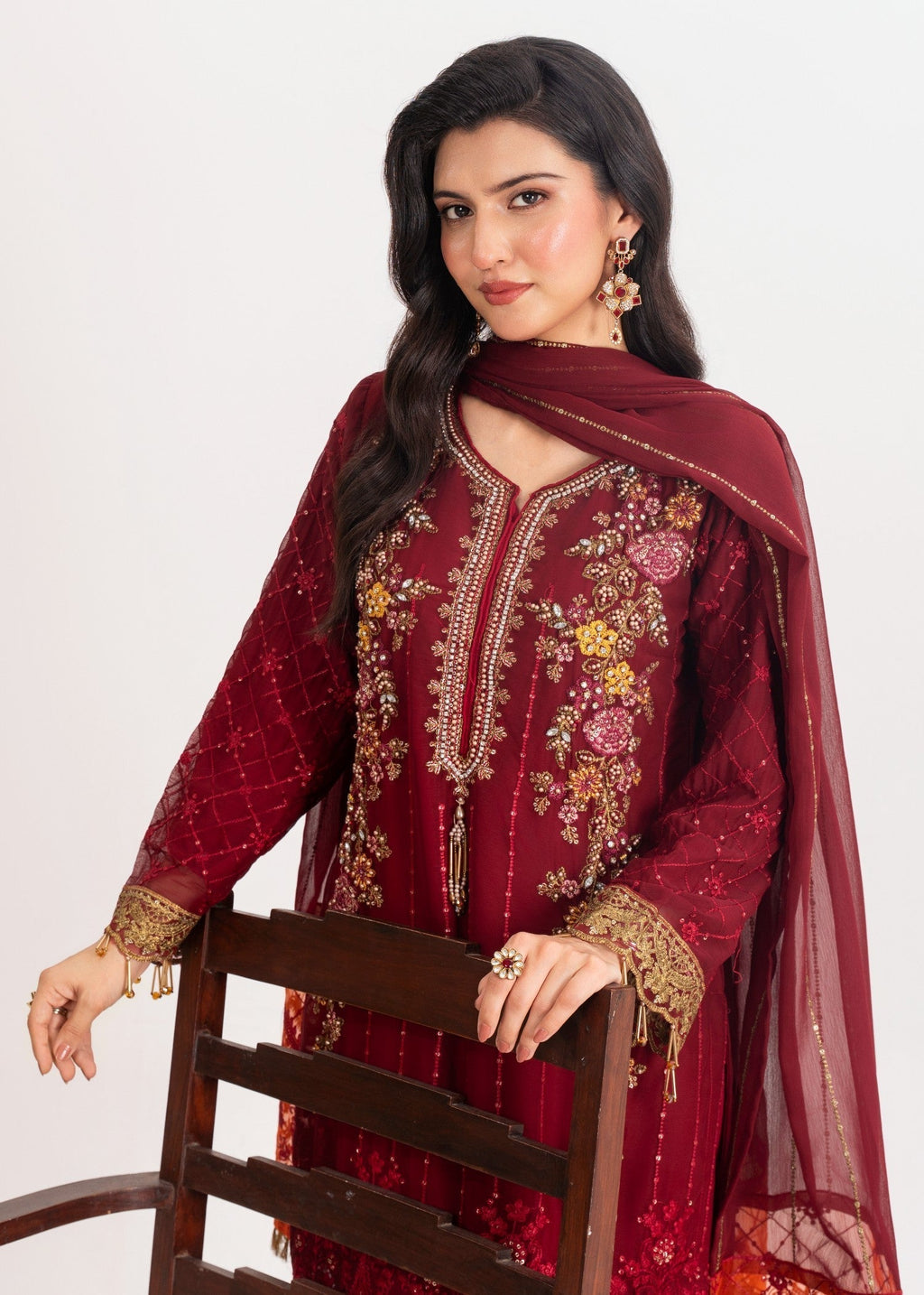 Four Season Boutique MHENAZ MAROON Women 3pcs