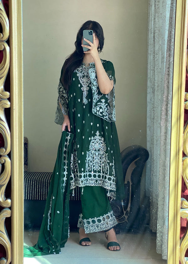 Four Season Boutique MEERA FROK BOTTLE GREEN Women 3pcs