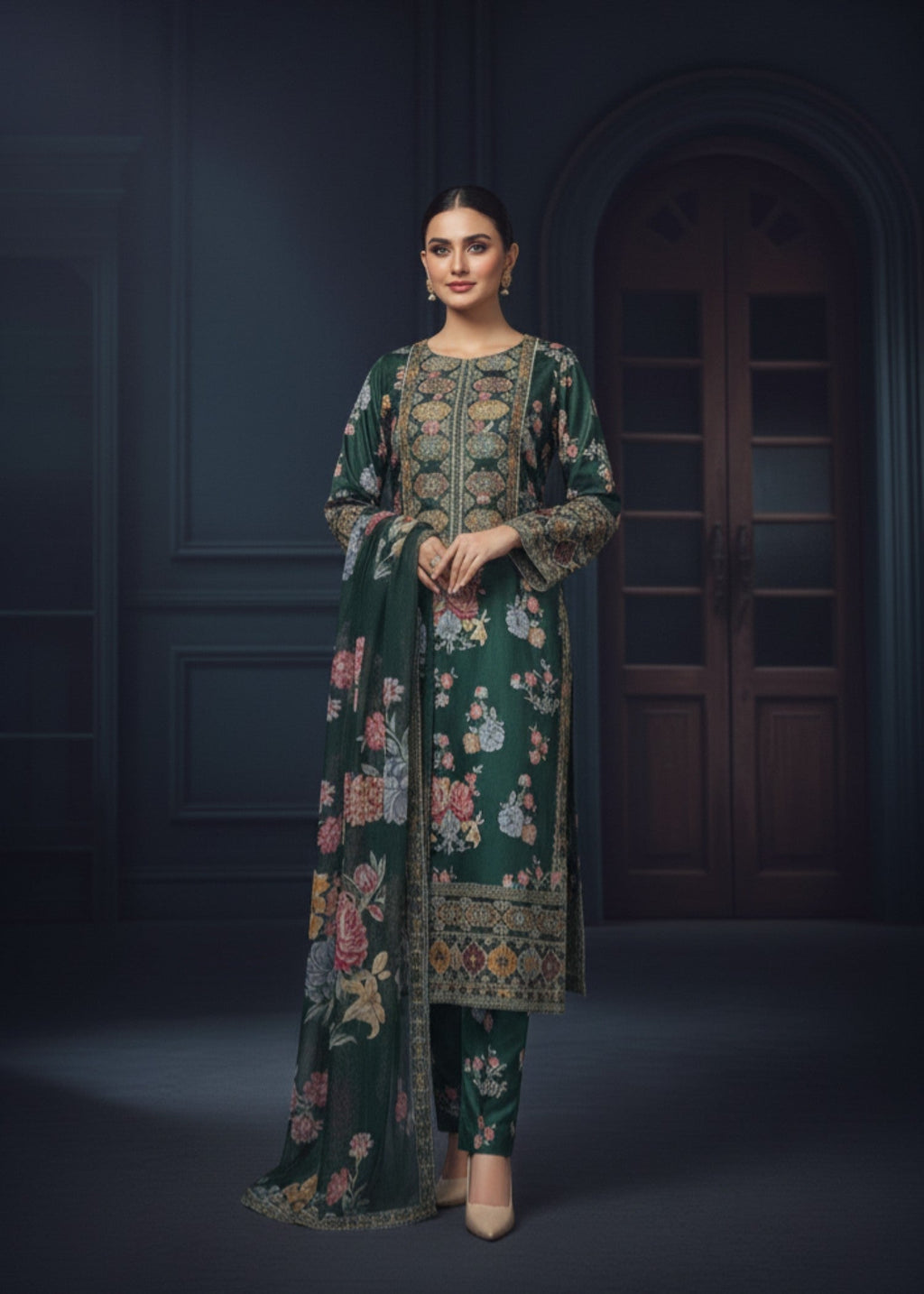 Pehnawa By Bin Akram’s NOOR GRN | Shimoz Silk Women 3pcs