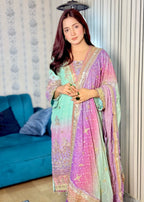 Suits By Sadia Green chunri chiffon Ayesh Women 3pcs