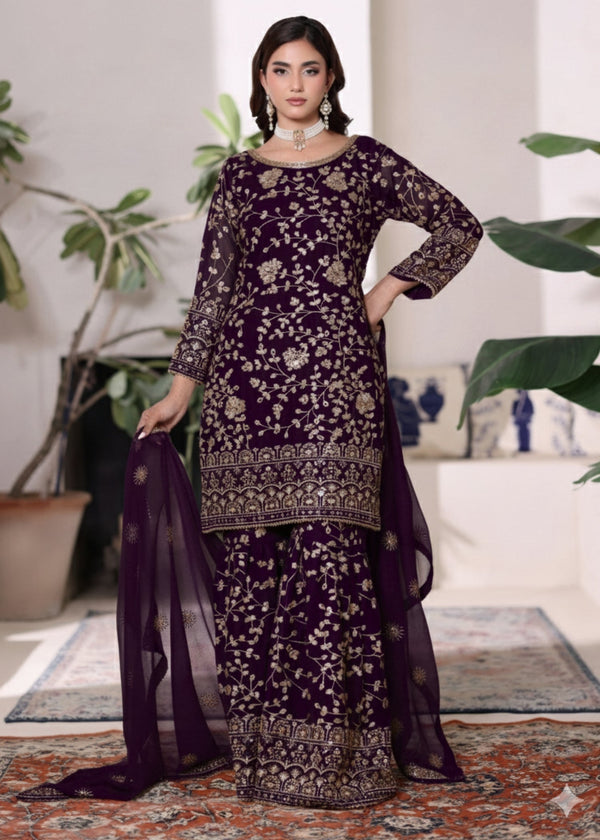 Abaan Zohan Riwaj Purple Women 3pcs
