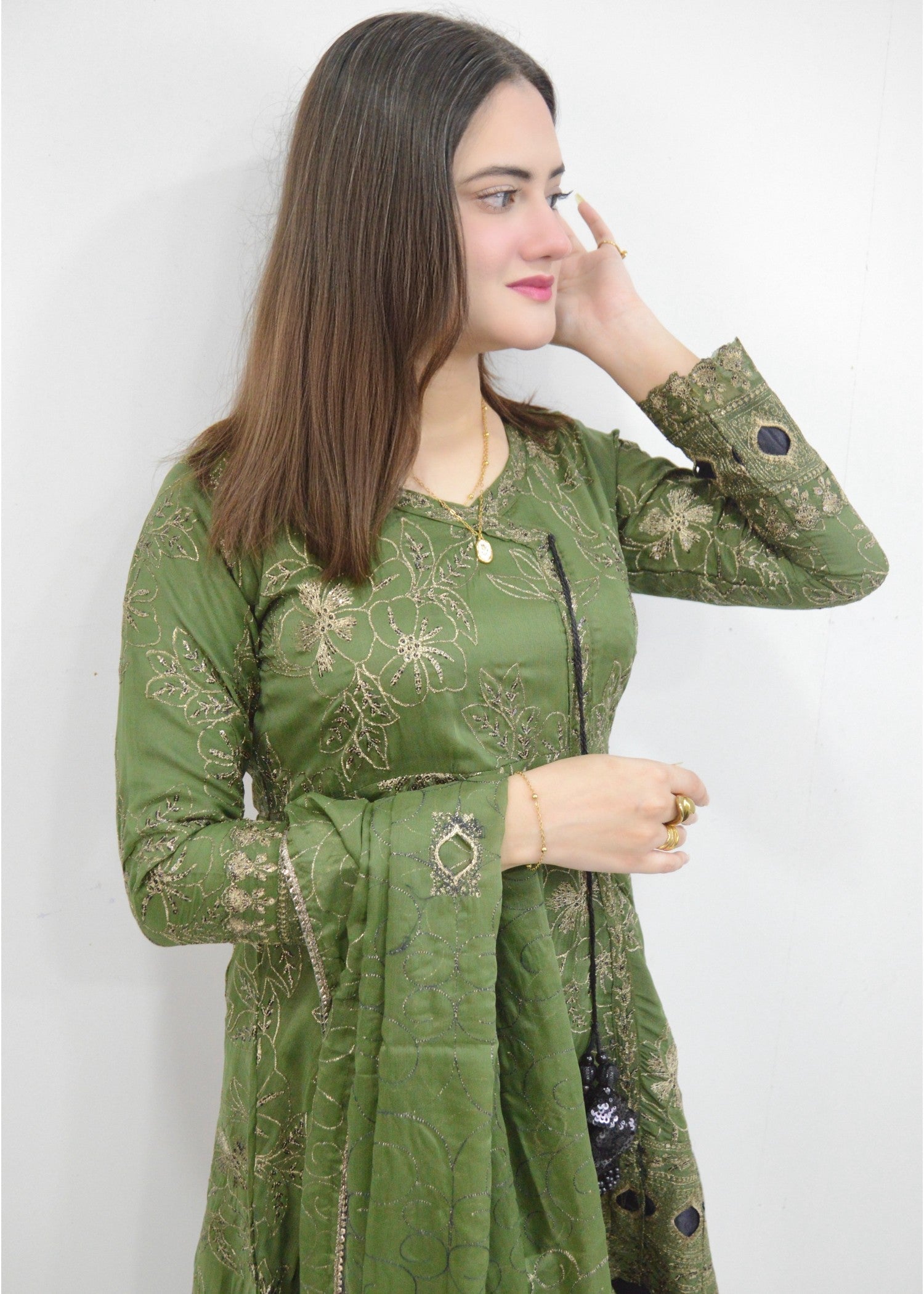 MMG Garments MEHRUNNISA| CHIFFON BACKTAIL EMBROIDERED FROCK MMG 1006 Women 3pcs