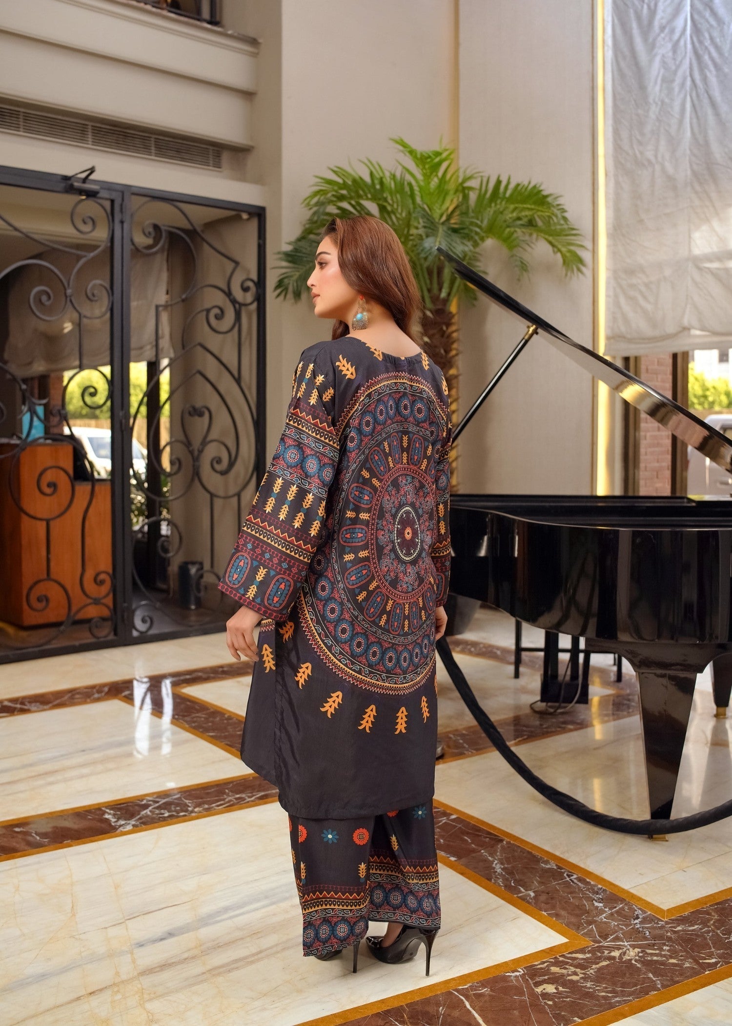 Libas Thread Khaadi Black Digital Women 2pcs