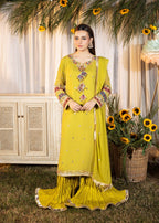 Maira Fashion Yellow Green Crush Sharara 71 Women 3pcs
