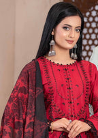 Suits By Sadia Red & black hot charm Women 3pcs