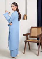 Ahlam By Safa Textile Embroidery Suit (Sky Blue) Women 2pcs