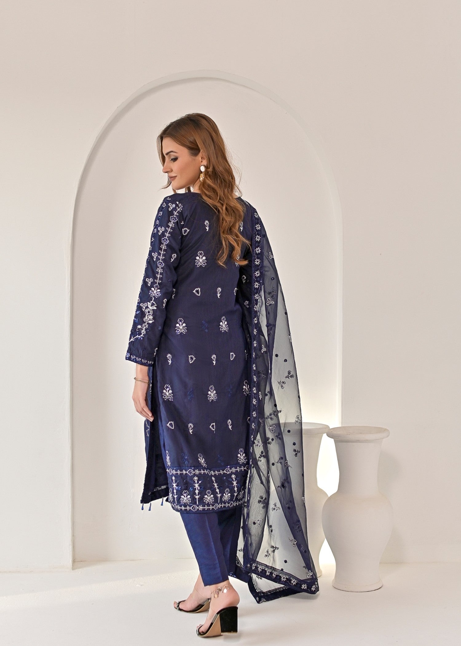 Qasim Anwer By Chandni Bridals LEILA (NAVY BLUE) Women 3pcs