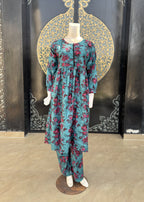 Noir Stitched Dress Phiswas (jp24) Teal Women 2pcs