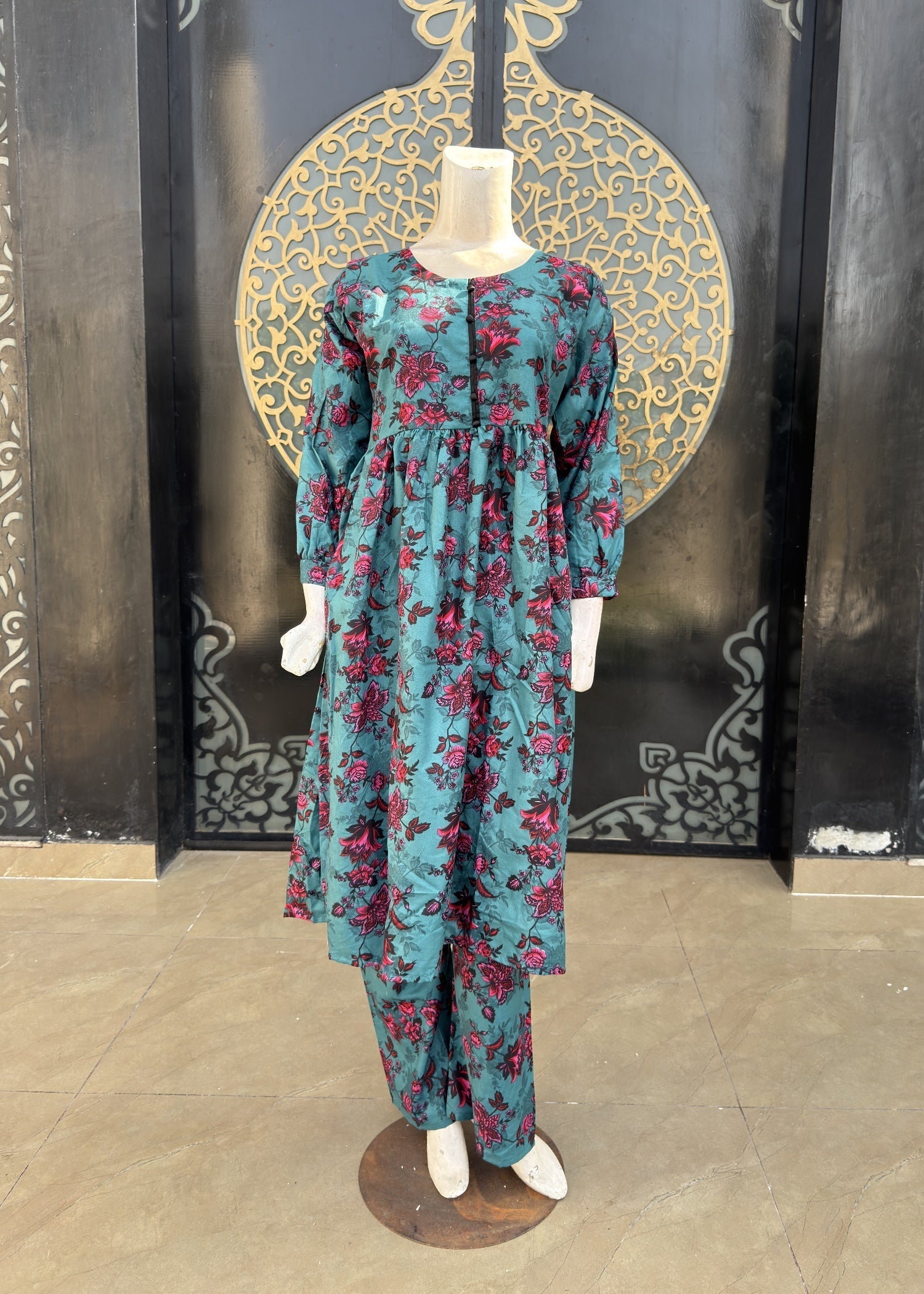 Noir Stitched Dress Phiswas (jp24) Teal Women 2pcs