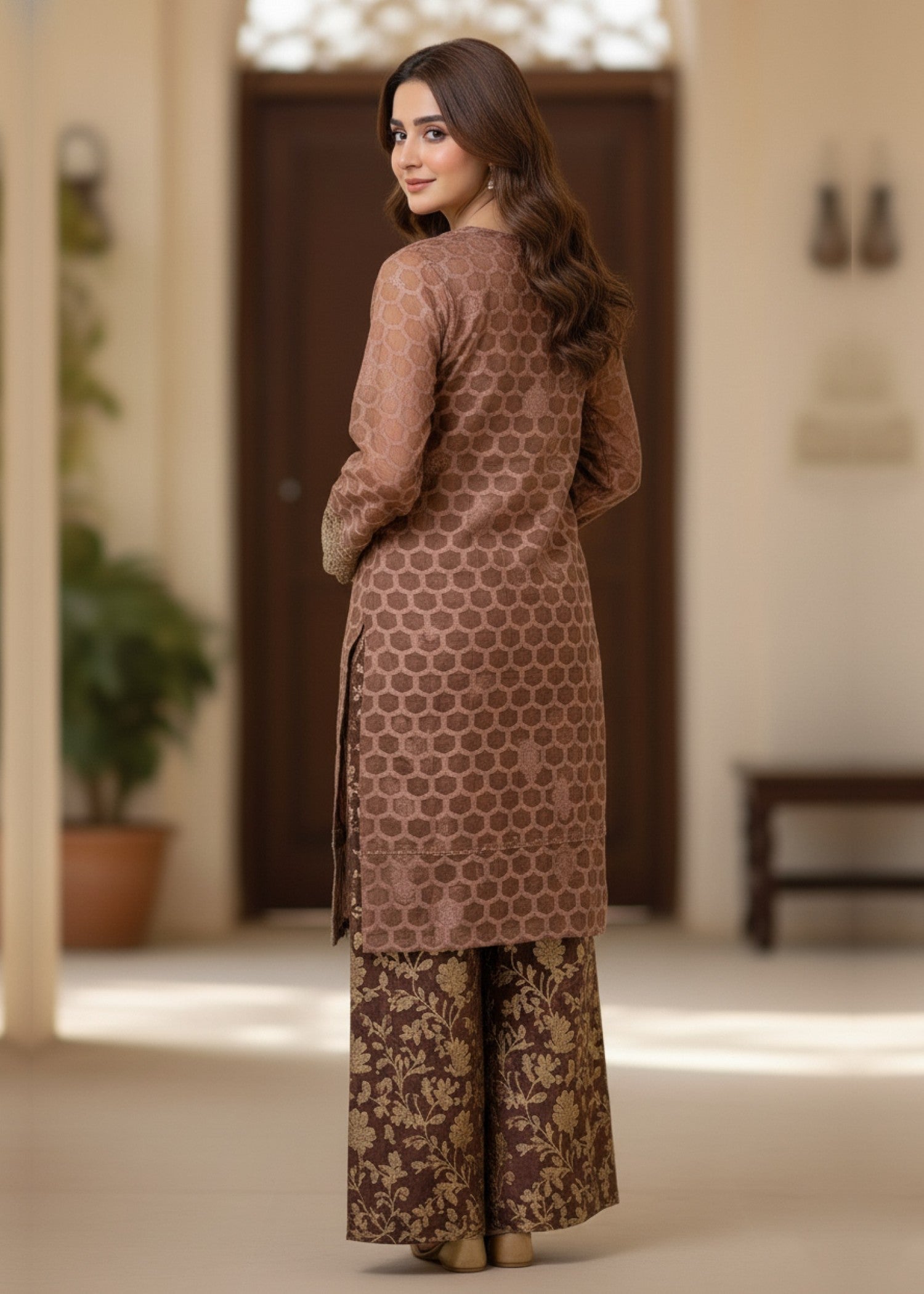 Diara Couture AMREEN US 478 BROWN Women 3pcs