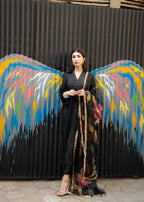 Rivaaj Fashion Stitched Handpaint Black Women 3pcs