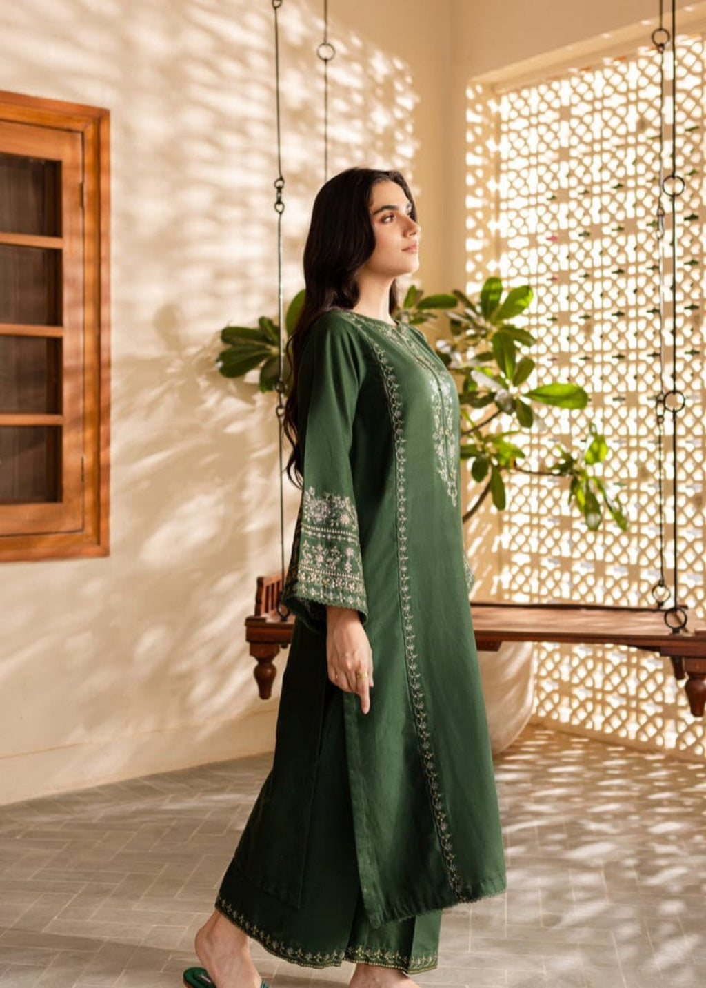 Shehroz Fashion OLIVE BLOOM EMBROIDERY SUIT Women 2pcs