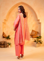 Shehroz Fashion Peach Blossom Elegance SUIT Women 3pcs