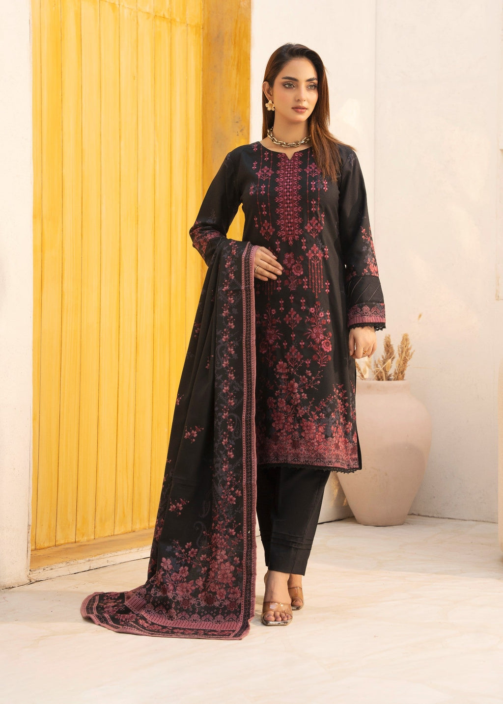 Designer Rack Digital embraided Dhanak black Women 3pcs