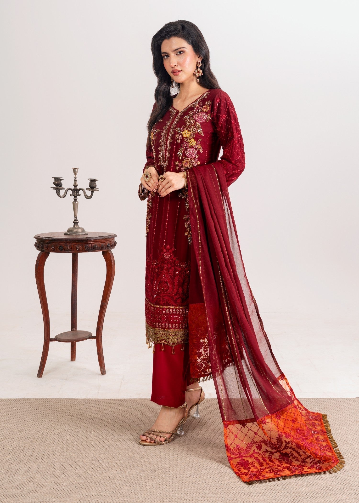 Four Season Boutique MHENAZ MAROON Women 3pcs