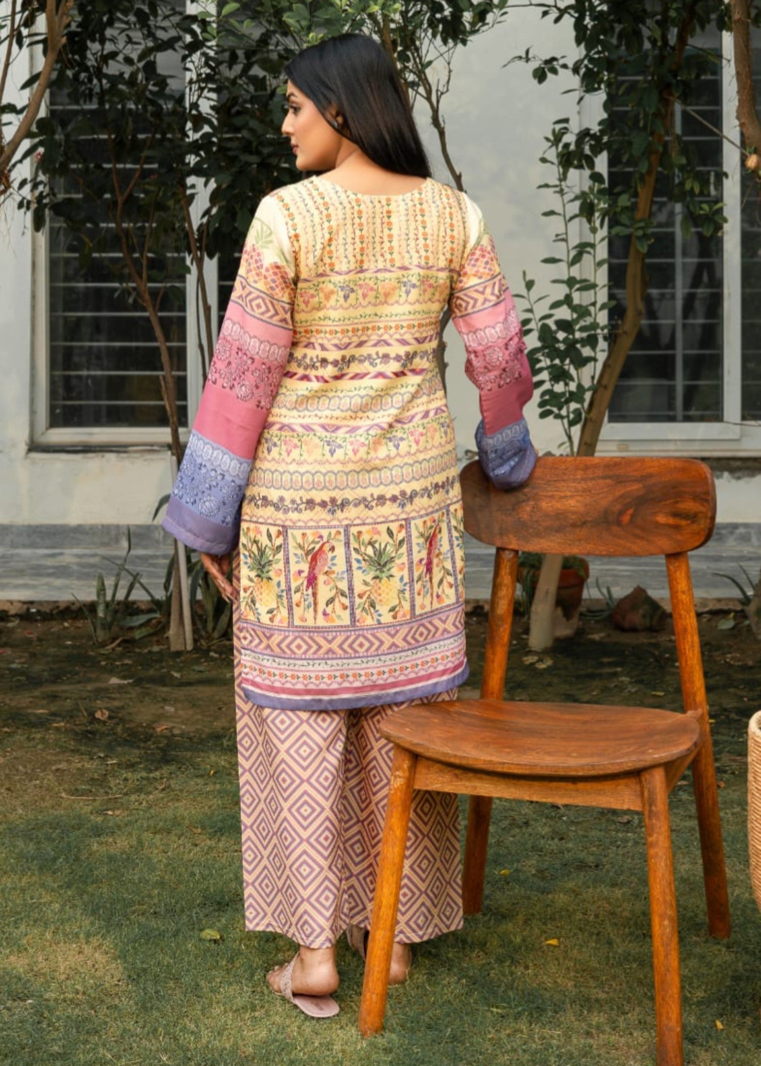 Tehzeeb Libas YELLOW BLUSH CORD SET Women 2pcs