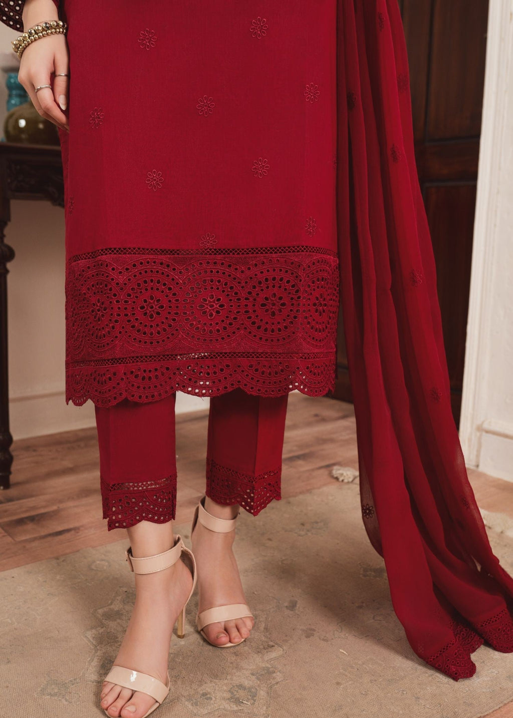Al-Harir Apparel Geet Maroon Women 3pcs