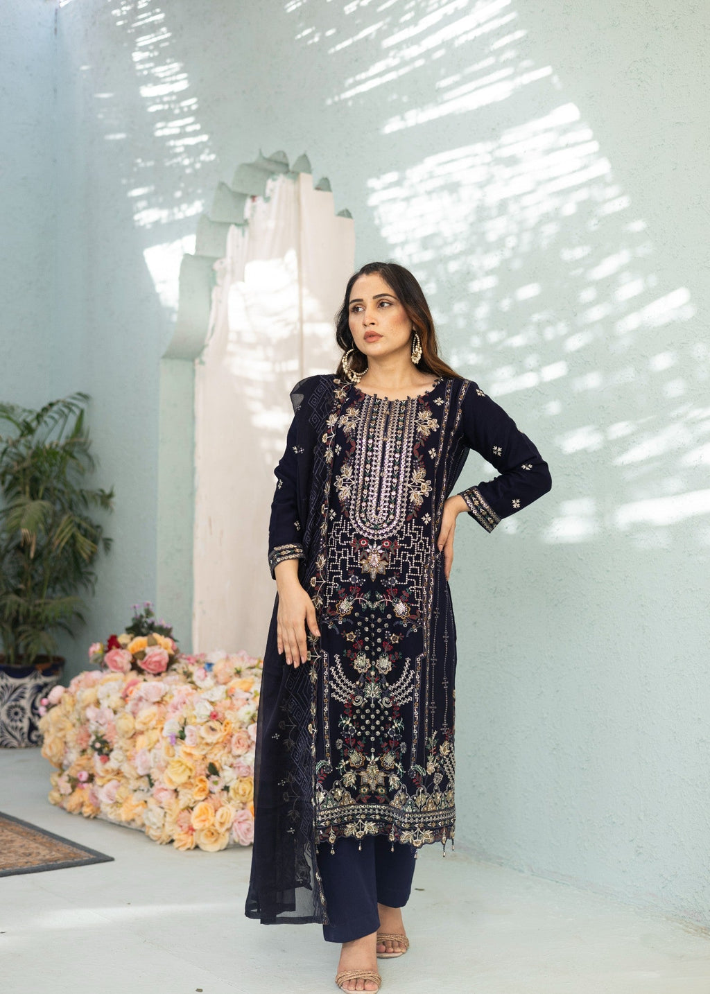Zohan Ateeq Falak (Navy Blue) Women 3pcs