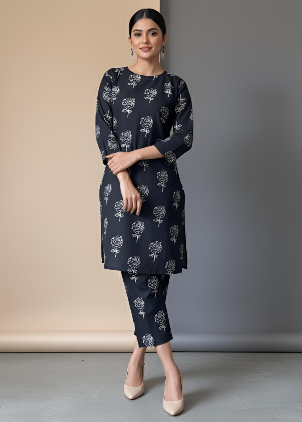 Anabya Garments Daily Luxe Black Women 2pcs