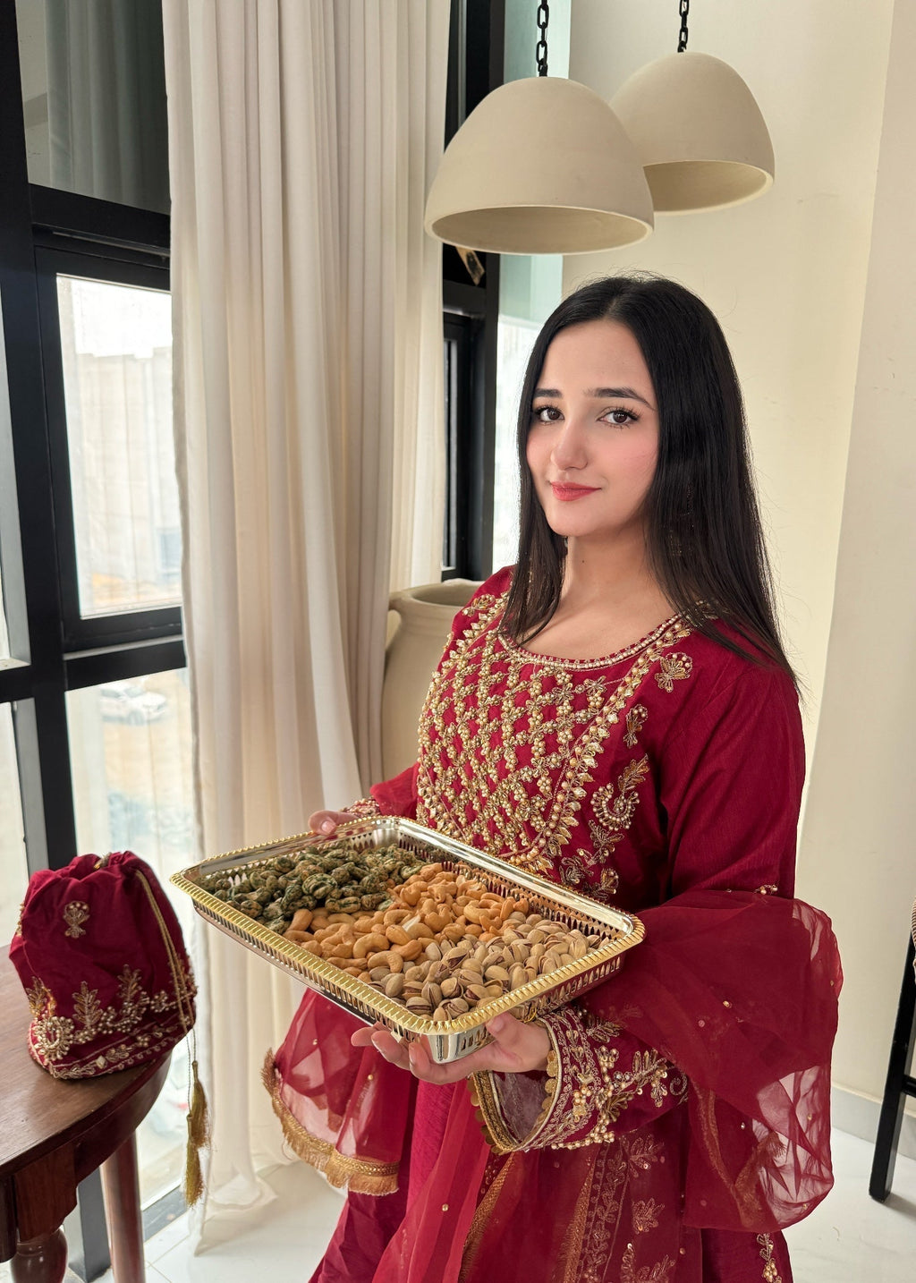 Suits By Sadia Maroon imaan maxi Women 4pcs