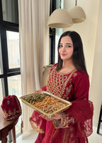 Suits By Sadia Maroon imaan maxi Women 4pcs