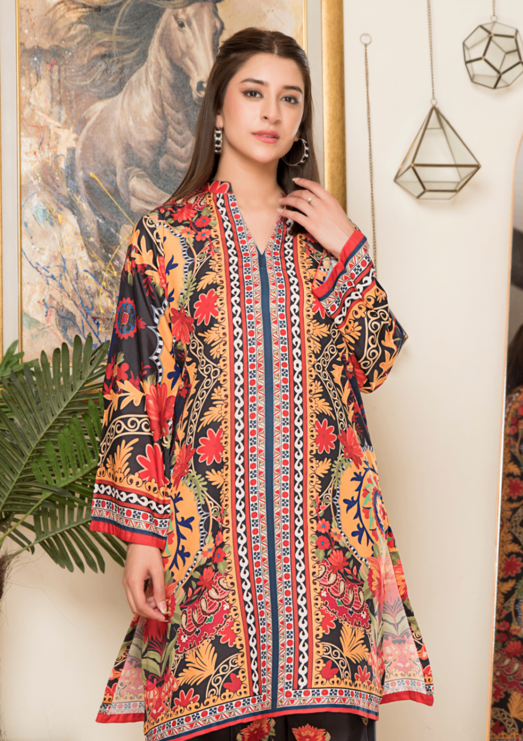 Yolo Pret Printed Arabic Silk Lawn Set ASLS A25 0008 Women 2pcs