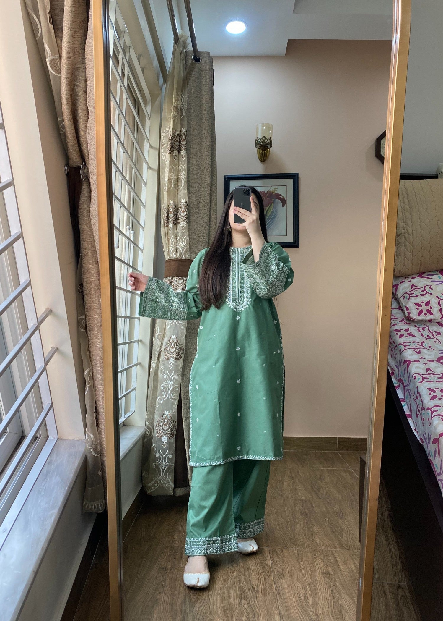 Ramal Sea embroidered lawn dress Women 2pcs