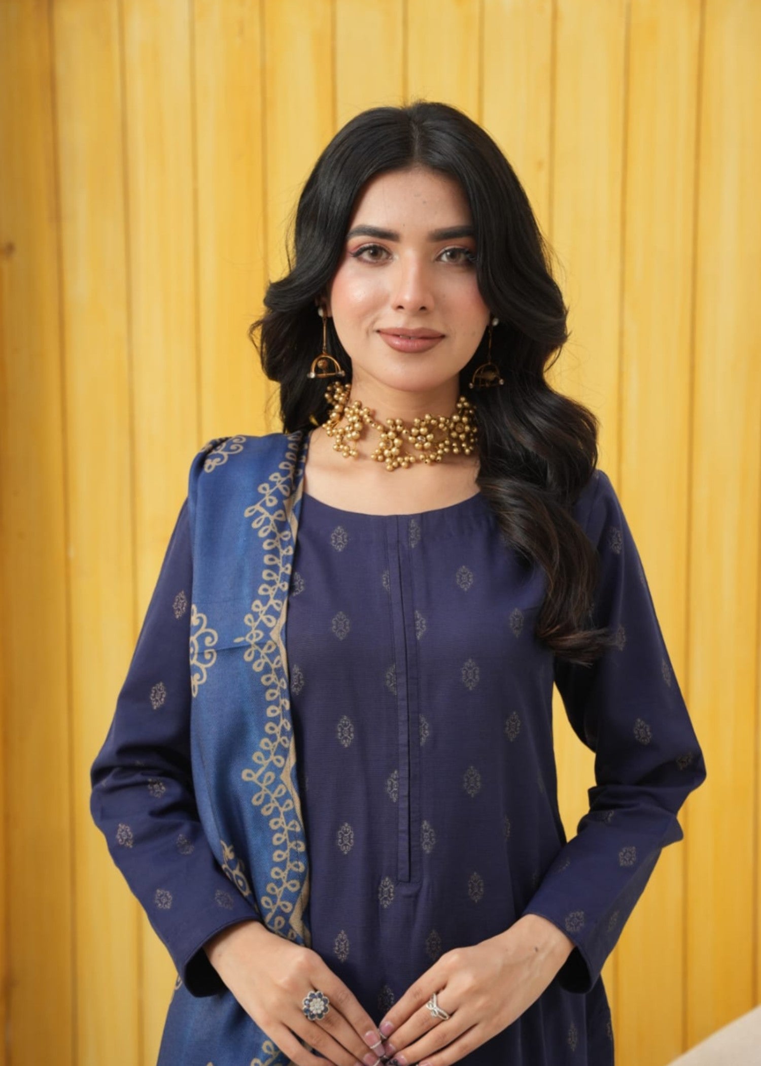 Designer Rack khadar jaccard blue Women 3pcs