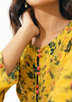 Kumash Textiles Mustard Floral Women Women 2pcs
