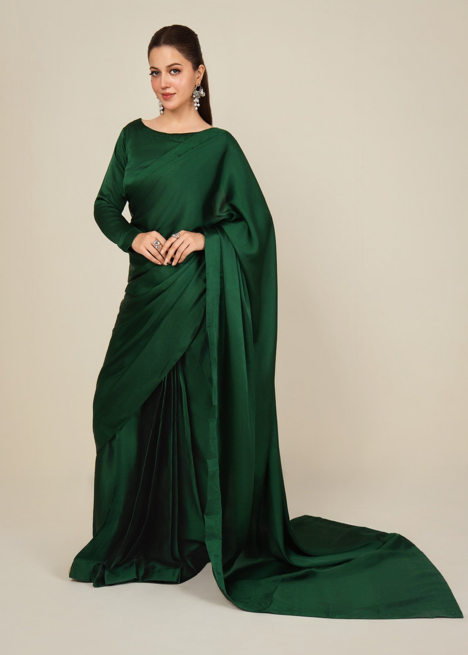 Culaccino Saree Studio Midnight Green Women 2pcs