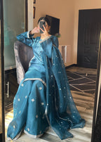 Shehroz Fashion Royal Teal Elegance Women 3pcs