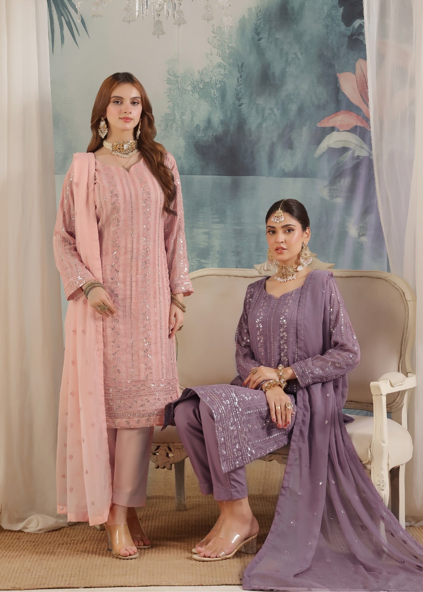 Abaan Zohan Chandni Tea Pink Women 3pcs