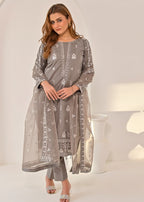 Qasim Anwer By Chandni Bridals LEILA (GREY) Women 3pcs