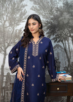 Fabric Garden Crowned Blue EMB Women 3pcs