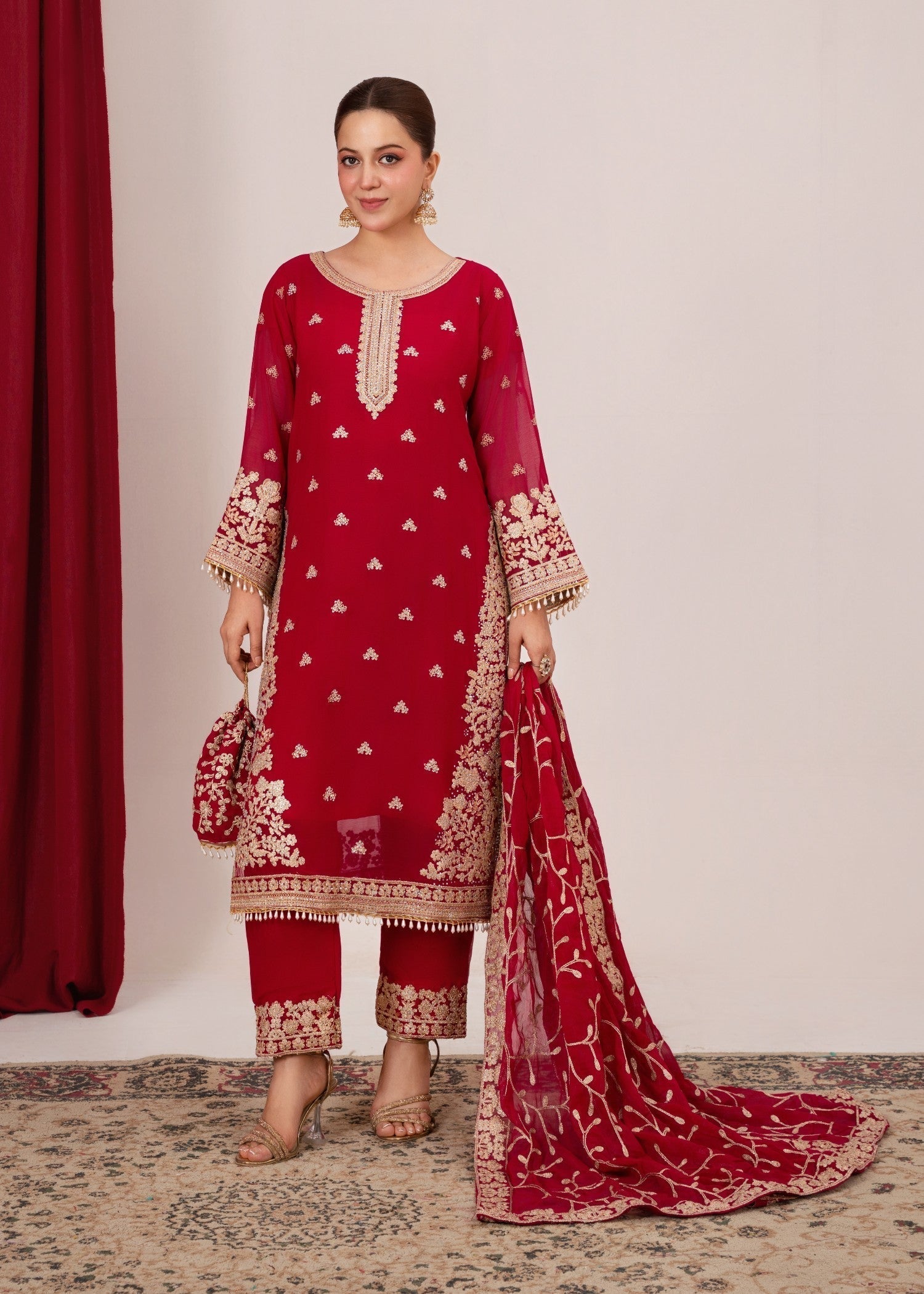 Four Season Boutique HEER HOTPINK RED Women 4pcs